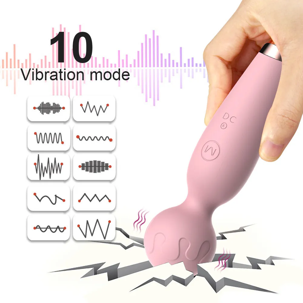 Vibratori Potente vibratore per donne Giocattoli sessuali Massaggio con bacchetta magica a 10 velocità Massaggio USB punto G con bastone AV_voghion.com
