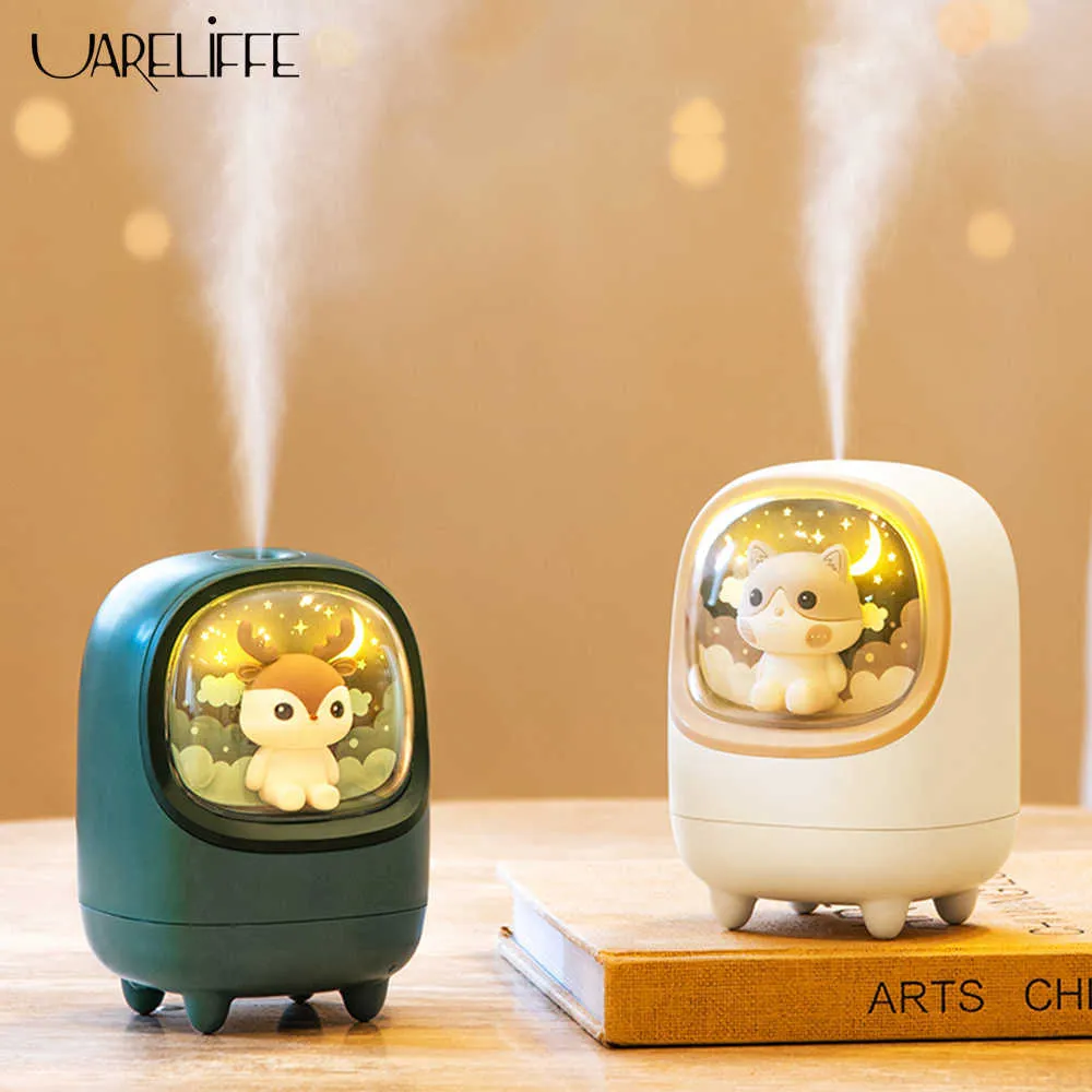 Humidifiers Dome Cameras Uareliffe Cute Pet Air Humidifier WIth Night Light Lamp Essential Oil Diffuser Rechargeable Nano Mist Maker For Home Car Use T220924