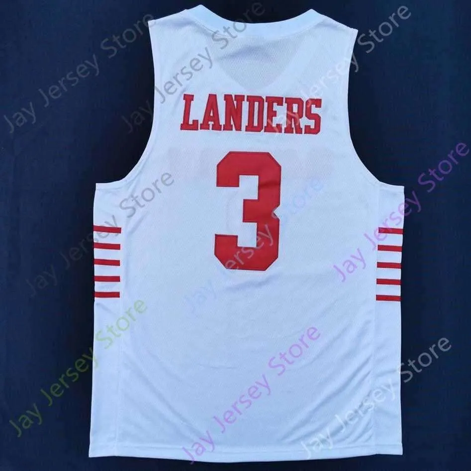 2020 New NCAA Dayton Flyers Jerseys 3 Landers Basketball Jersey College White Size Men Youth Adult All Stitched