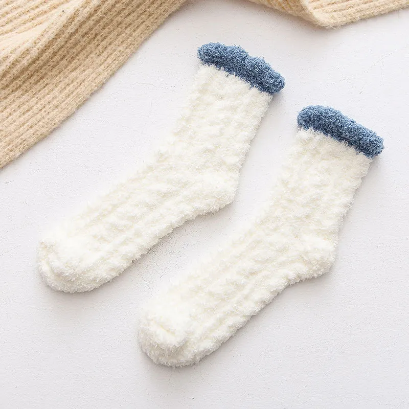 Lady Winter Socks Fluffy Coral Kadife Kalın Havlu Çorap Şeker Yetişkin Zemin Uyku Sıcak Bulanık Çoraplar Kadın Kız Çorapları Lyx91