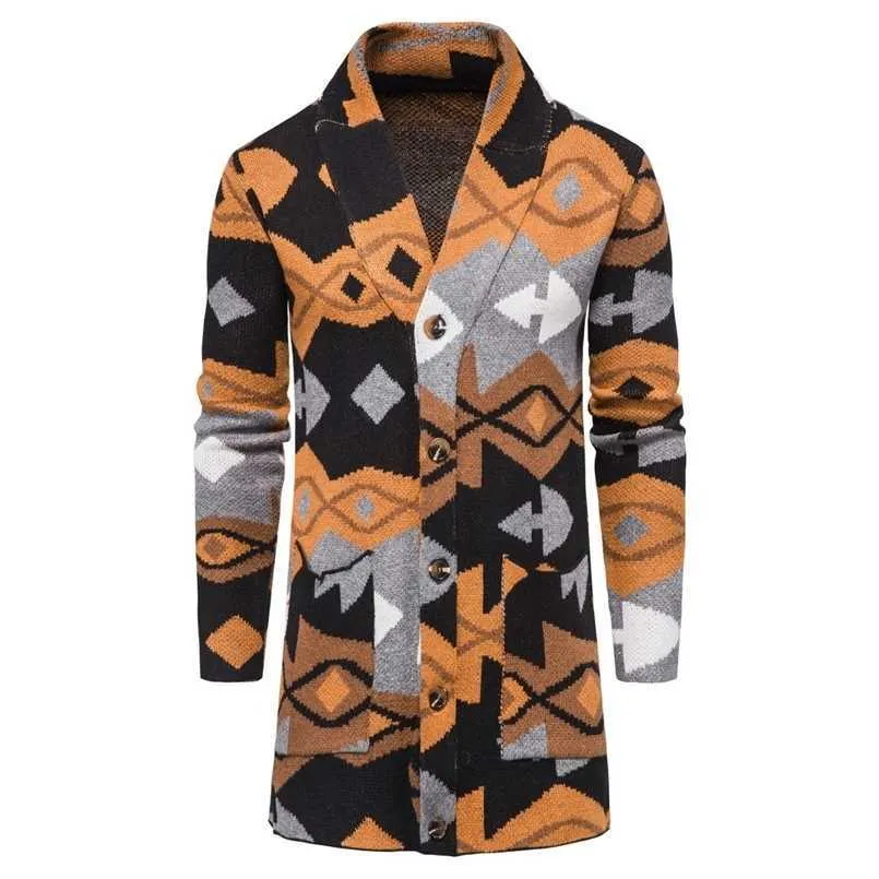 Kurtka męska moda jesienna szczupła średniej długości kamuflażowy płaszcz swobodny kardigan 220923