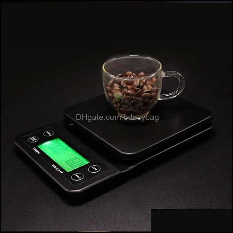 3kg/0.1g 5kg/0.1g coffee scale with timer portable electronic digital kitchen high precision lcd s 210615