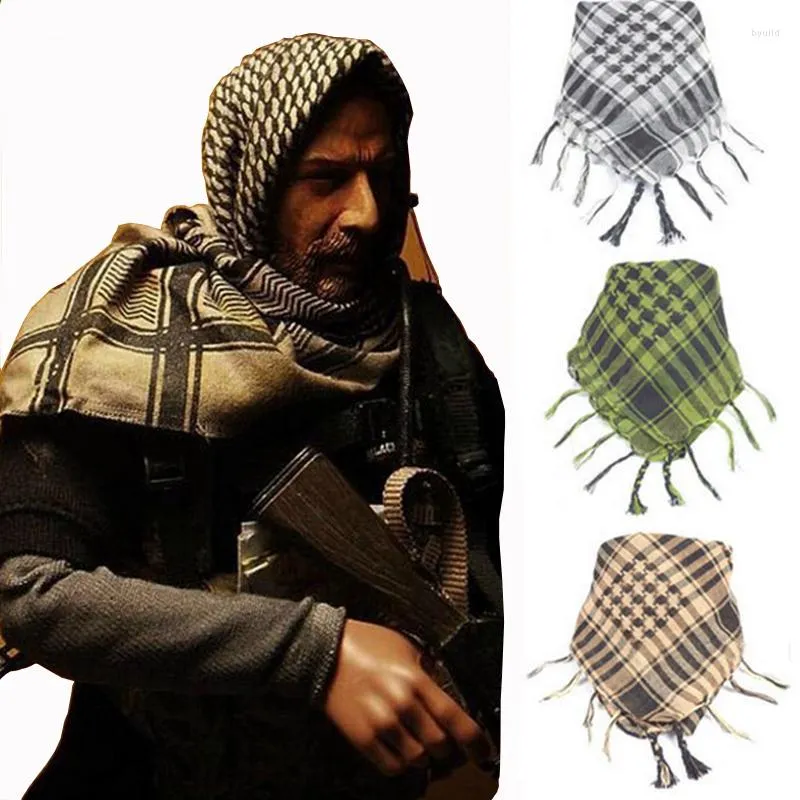 Foulards CHSDCSI Musulman Hijab Tactique Militaire Coupe-Vent Écharpe Coton Mince Désert Arabe Multifonction Arabe Hommes Wraps D'hiver