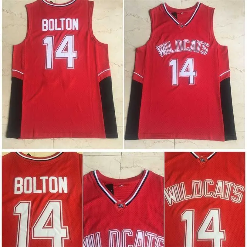 GLA toppkvalitet 1 14 Troy Bolton Jersey Wildcats High School College Basketball Red 100% Stiched Size S-XXXL