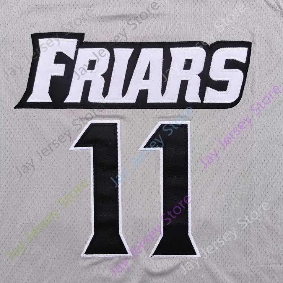 2020 New NCAA Providence Friars Jerseys 11 Cotton College Basketball Jersey Grey Size Youth Adult All Stitched