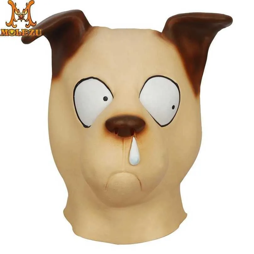 Party Masks Molezu Halloween Nasal Mucus Dog High Quality Latex Cosplay Full Face Animal 220926