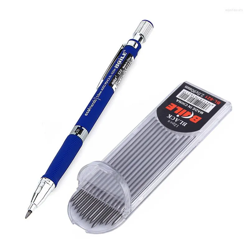 2.0mm Mechanical Pencil Set 2B Automatic Pencils With 12pcs Gray/Colorful Lead For Drawing Writing Tools Stationery