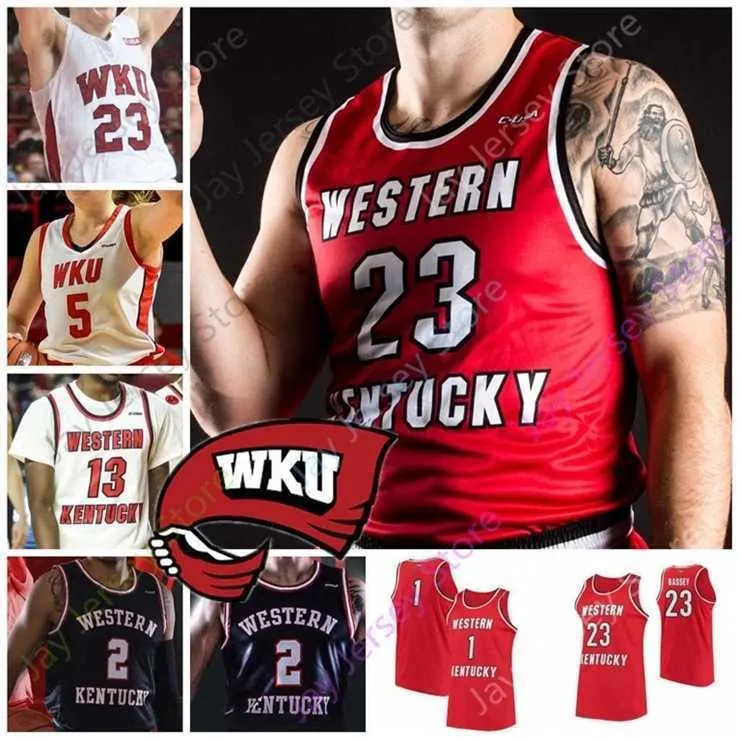 Mitch Western Kentucky Hilltoppers Maillot de basket-ball NCAA College Hollingsworth Charles Bassey Carson Williams Savage Anderson Camron Justice Lee