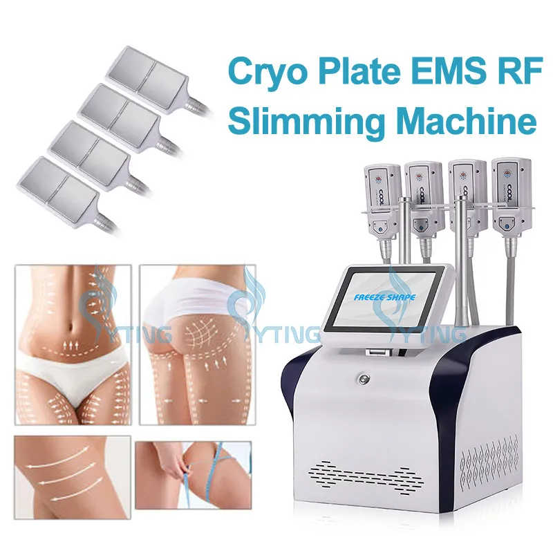 Cryolipolysis Body Sculpting Freeze Shape Slimming Machine Cool Fat Freezing 4 Pads Cryo EMS RF Technology Cellulite Reduction