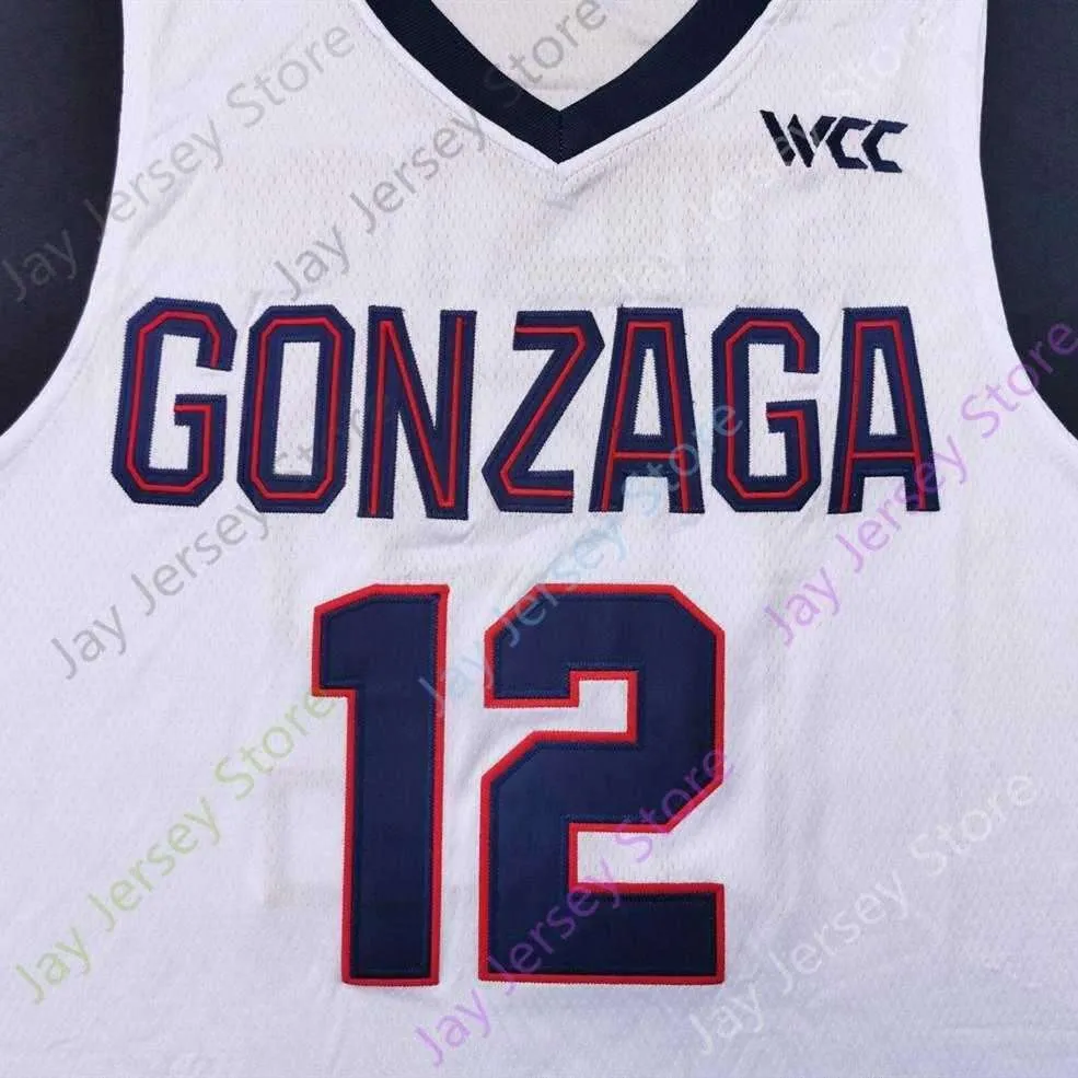 2021 Final Four New NCAA College Gonzaga Bulldogs Jerseys 12 John Stockton Basketball Jersey Size Youth Adult All Stitched