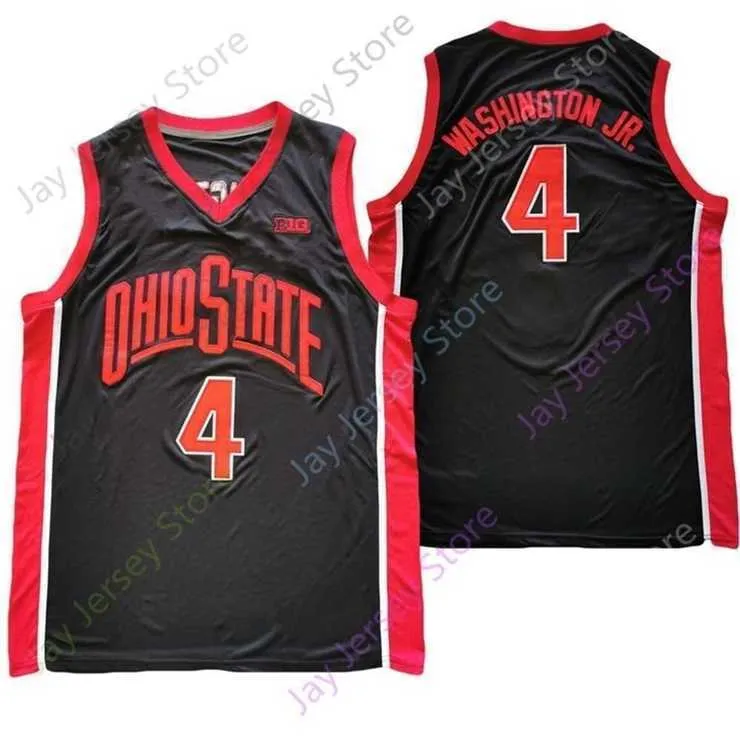 Mitch 2021 New NCAA College Ohio State Buckeyes Jersey 4 Duane Washington Jr. Grey Size S-3XL