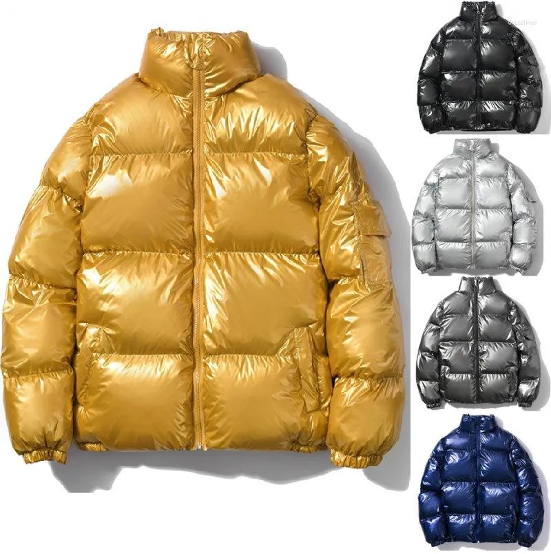 Herren Daunen Herren Warme Winterjacken Helles Gold Silber Parkas Männer verdicken Mantel Männlich Streetwear Windjacke Parka Kleidung Plus Größe 5XL