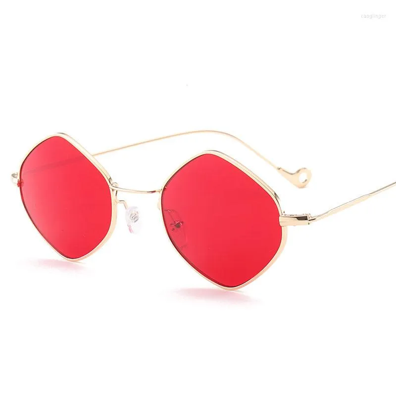 Sunglasses Q Sun Glasses Female Eyewear Brand Designer Women Driving Mirrors Hexagon Shape Clear Lens Vintage