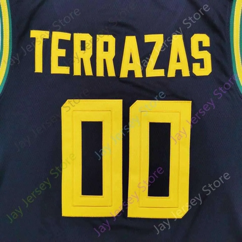 2020 New NCAA College Oregon Ducks Jersey 00 Terrazas Basketball Jersey Black Size Youth Adult All Stitched Embroidery