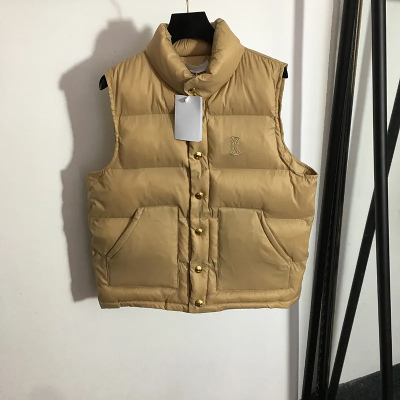 편지 자수 여성 코트 패션 민소매 재킷 겉옷 트렌디 한 포켓 두꺼운 여자 스포츠 조끼 코트