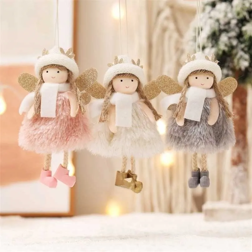 Рождественские украшения Fengrise Merry for Home Angel Doll Doll Navidad Noel подарки Окрашен 2023 г. 220926