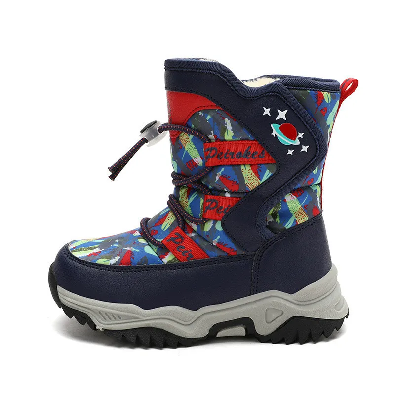 Para botas de inverno meninos crianças neve sapatos moda confortável manter quente criança chaussure enfant 2206j