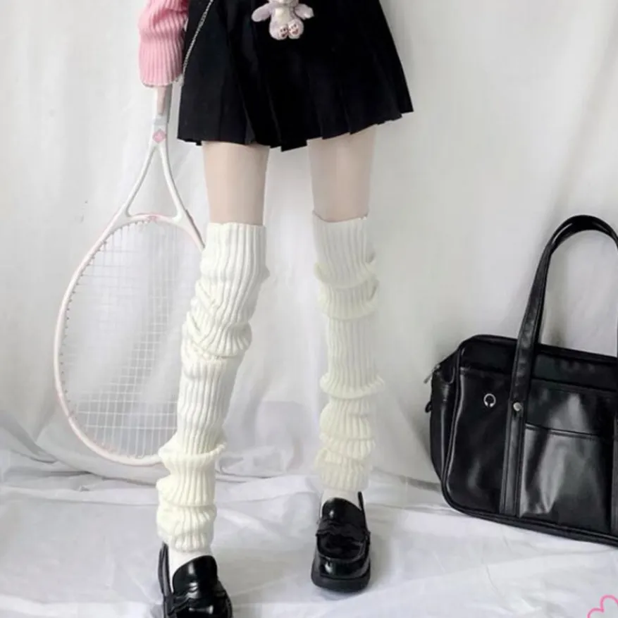 70cm Diz Japon JK üniforma Bacak Isıtıcıları Koreli Lolita Kış Kız Kadınlar Örme Çorap Çorap Yukarı Çoraplar Ayak Isınma Kapağı FY3897 927