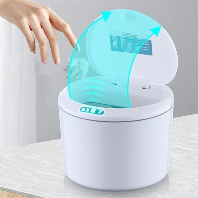 Abfallbehälter 3L/5L Smart Mülleimer Desktop-Sensor automatisch für Küche Badezimmer Auto intelligenter Mülleimer 220927