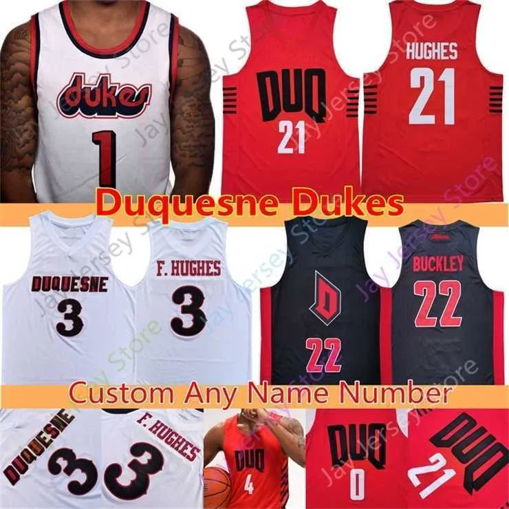 Mitch Custom NCAA Duquesne Dukes Basketball Jerseys College Sencere Carry Baylee Steele Michael Hughes Marcus Weathers Maceo Austin Nixon