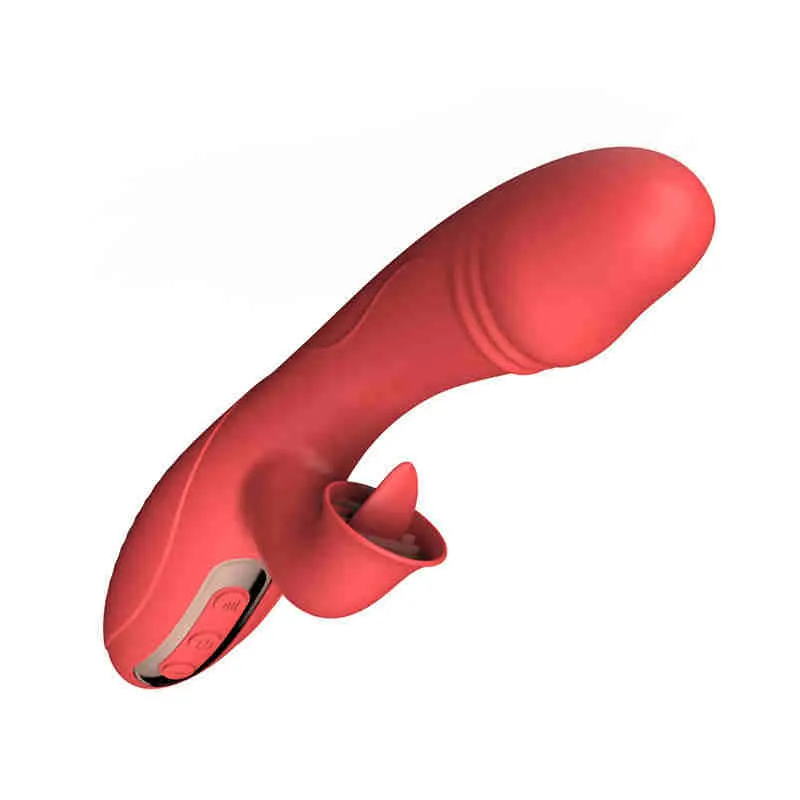 Dildo Vibrator for Women Vagina Massage G Spot Tongue Licking Clitoral Rabbit Vibrator Anal Pussy Stimulator Adult Sex Toys