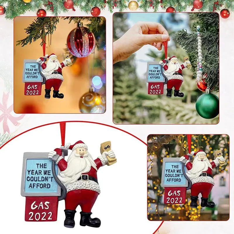 Christmas Tree Ornaments Pendant Blank DIY Resin Handwritten Name Pendant Santa Claus Snowman Decoration Cute B5