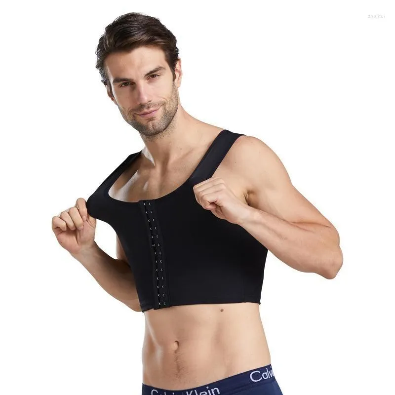 Hommes Body Shapers Hommes Hommes Shaperwear Serré Poitrine Ventre Taille Formateur Crop Tops Élastique Abdomen Seins Chemises Sports Gym Minceur