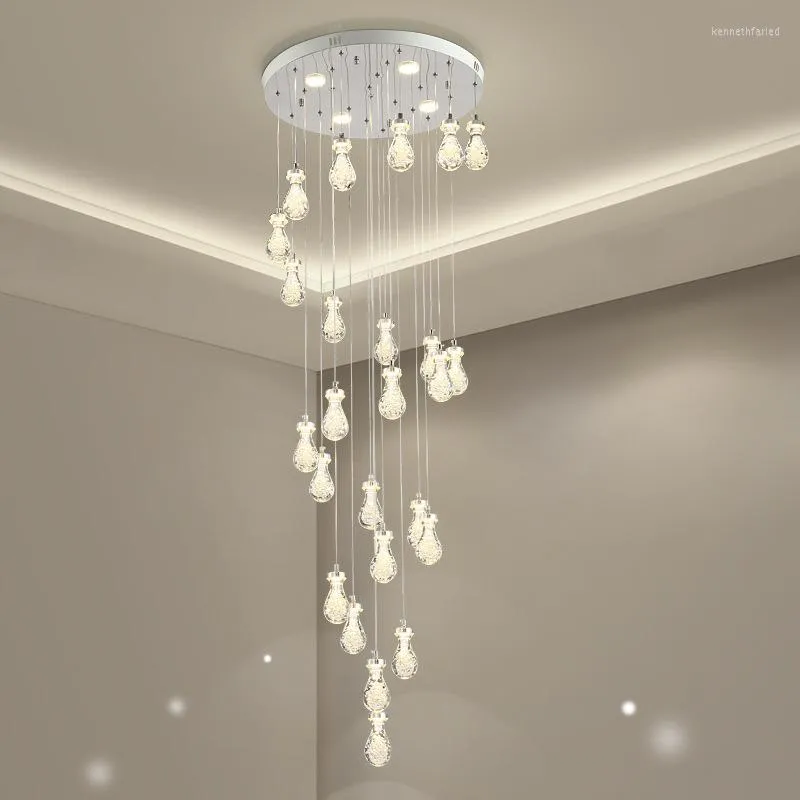 Pendant Lamps Modern Simple Lead Lamp Acrylic Bubble Ball Stair Long Hanging Creative Spiral Villa