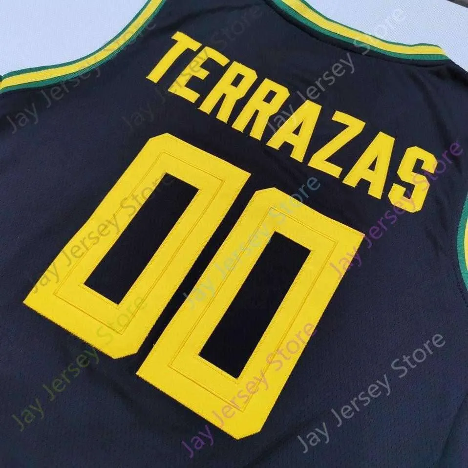 2020 New NCAA College Oregon Ducks Jersey 00 Terrazas Basketball Jersey Black Size Youth Adult All Stitched Embroidery