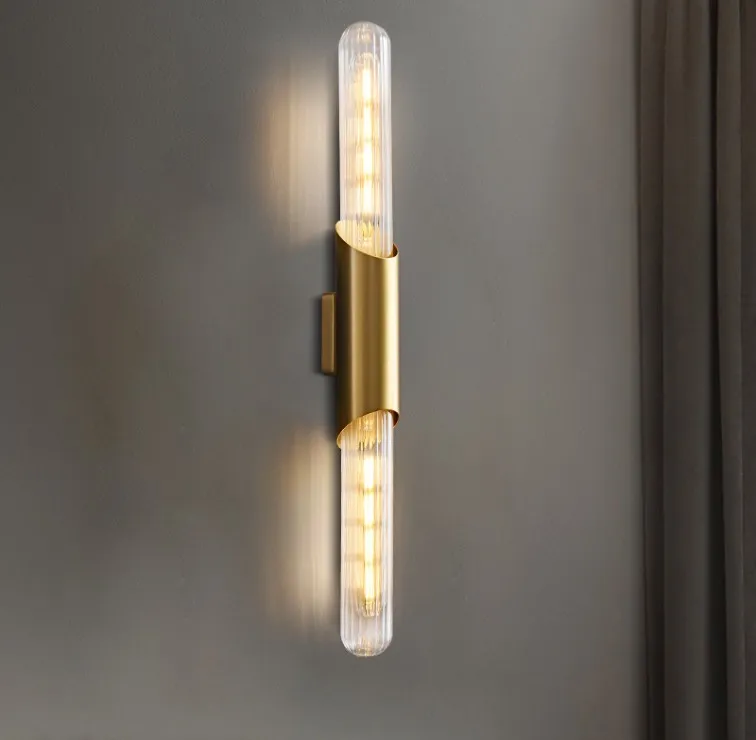 Современная минималистская медная настенная лампа северная промышленная стиль гостиная проходы