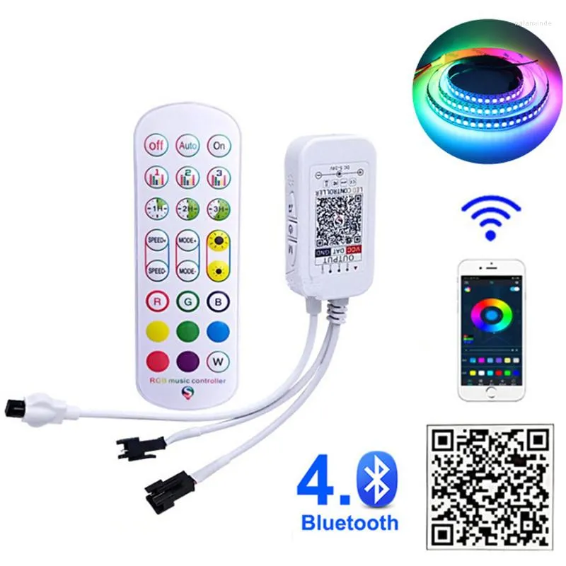 Denetleyiciler WS2812B Bluetooth Müzik Kontrolü DC5-24V 24Key IR WS2811 SK6812 LED şerit ışığı için uzaktan kumanda