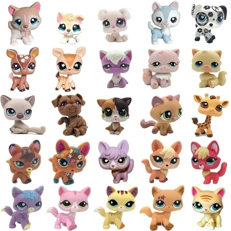 Anime Manga LPS CAT rare cute toys standing short hair cat original kitten husky puppy dog animal old bobble head 220923