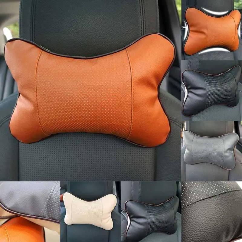 Nouvelle voiture cou oreiller siège taille soutien appui-tête en cuir PU Auto tête cou oreillers quatre saisons universel Auto intérieur accessoires