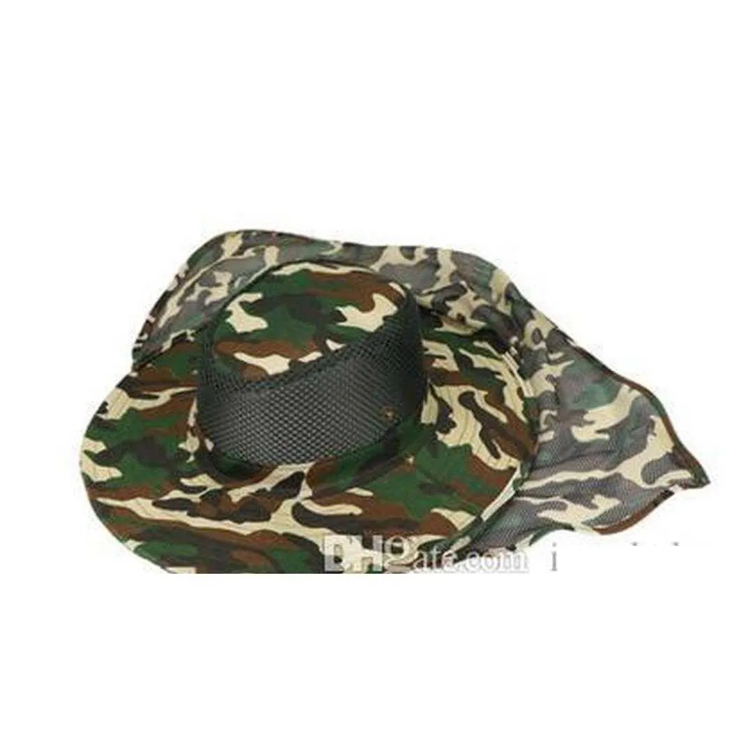 boonie hats outdoor camouflage caps sport leaf jungle military cap fishing hats sun screen gauze cap packable army bucket hat