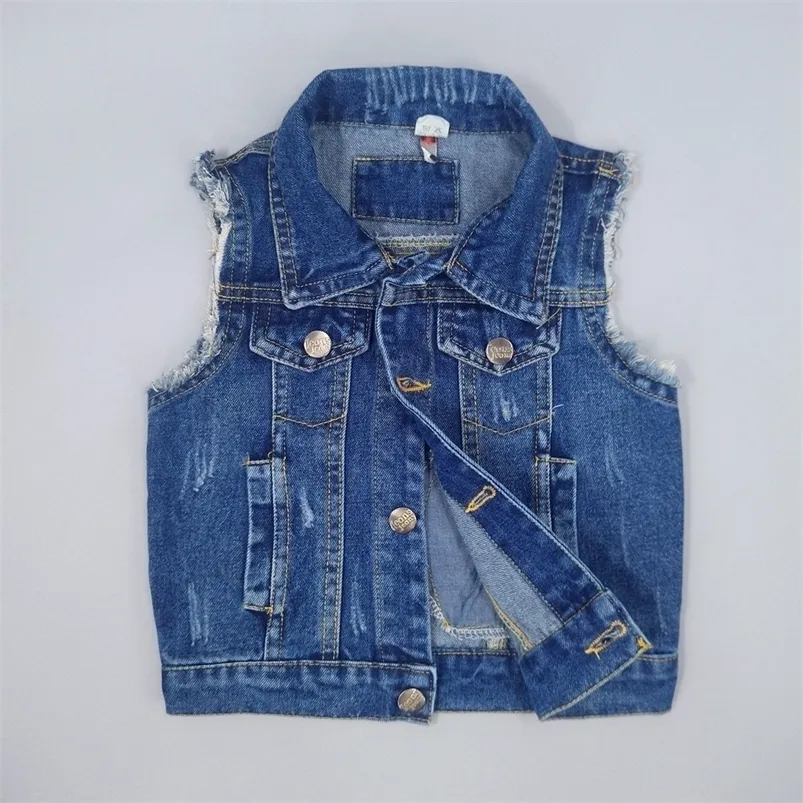 Gilet baby garçons denim Vest pour enfants veste de printemps automne bébé jeans jeans sans manchettes extérieurs