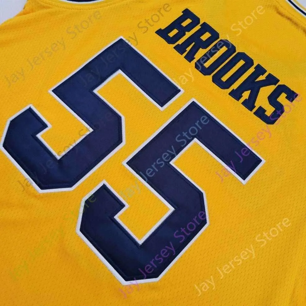 2020 New NCAA Michigan Wolverines Jerseys 55 Eli Brooks College Basketball Jersey Yellow Size Youth Adult