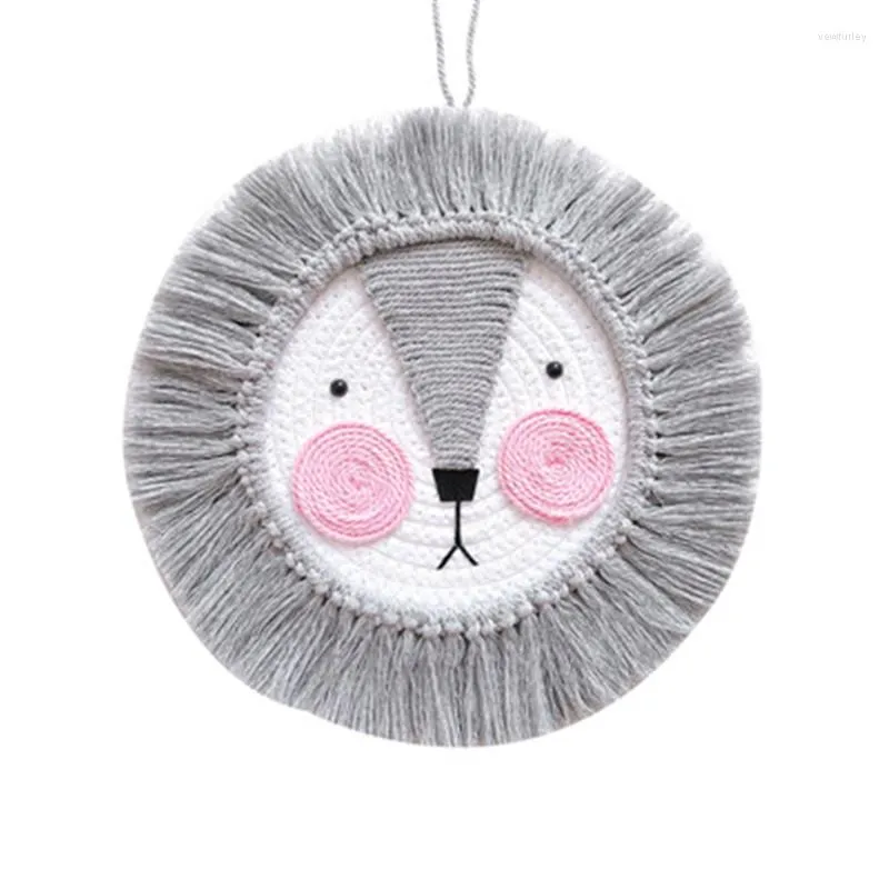 Decorative Figurines INS Boho Handmade Woven Wall Pendant Decor Macrame Hanging Ornament Round Nordic Home Decoration For Girls Bedroom