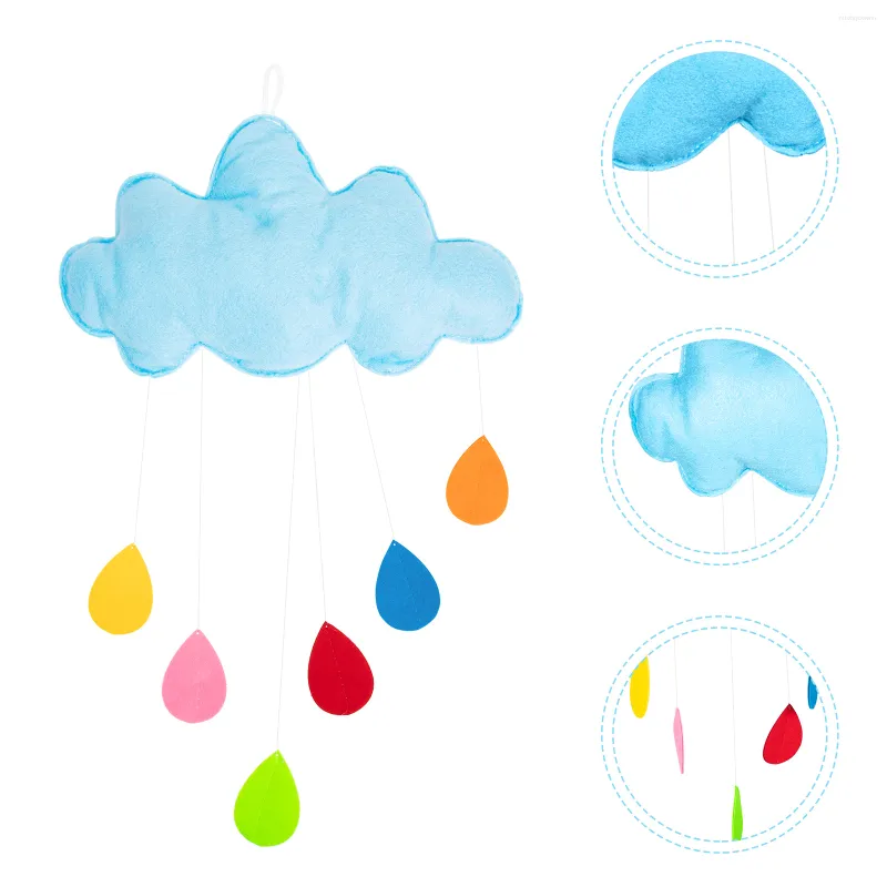 Decorative Figurines Cloud Raindrop Pendant Cloth Hanging Kids Room Decor