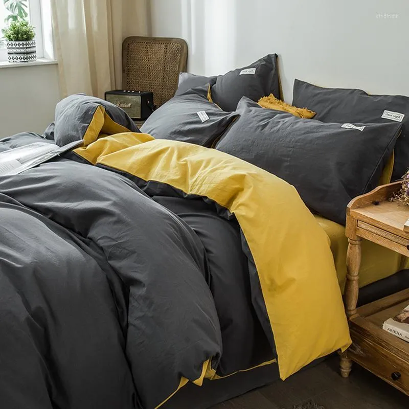 침구 세트 북유럽 현대 세트 간단한 겨울면 침대 덮개 베개 침실 juego de cama 홈 섬유 DB60CD