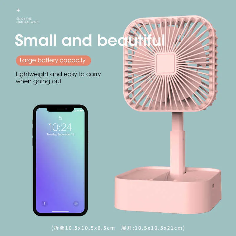 Mini Ventilatore Da Scrivania Portatile USB Ricaricabile – 5 Velocità – Silenzioso Con Batteria 2000mAh – UK