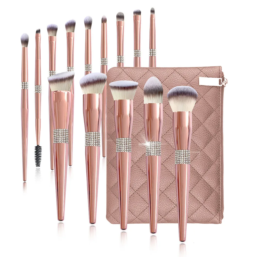 Diamant Makeup Borstes Set Powder Foundation Blush Contour Eye Shadow Liner Eyebrow Makeup Tool