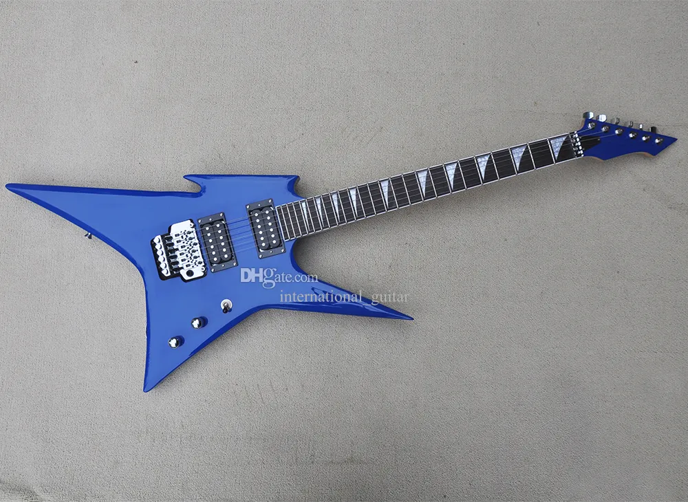 Guitarra eléctrica de 6 cuerdas, color azul oscuro, con diapasón de palisandro Floyd Rose