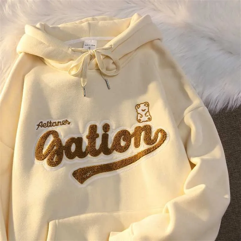 Sweats à capuche pour femmes Sweatshirts Vintage Style Punk Streetwear Sweats à capuche Chic Col en V Lettres Broderie Sweat Femmes Baseball Surdimensionné Tops Harajuku Vêtements 220926