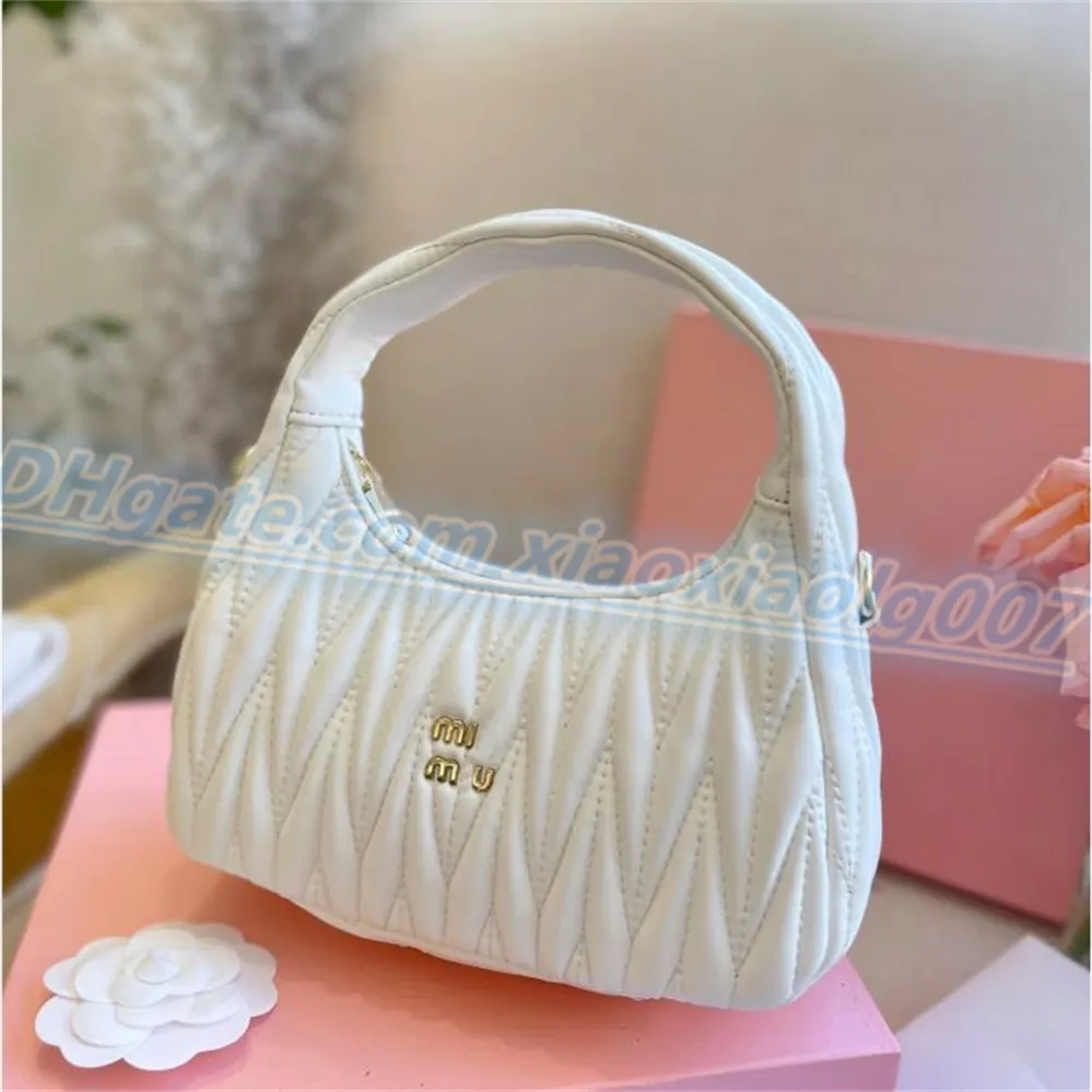 Top Quality New Inclinado Miui Wander Matelasse Luxo Miu Hobo Underarm Bolsa De Ombro Macio Bolsas De Couro De Ovelha Bolsa Designer Mulheres Cross Body Tote Cosmetic Bags