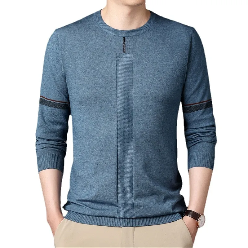 Men's Sweaters Fashion Casual Long sleeved Knitted Slim Sweater Pullover Jacquard Comfortable Warm Tops 220927