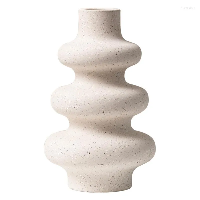 Vasen Nordic Keramik Vase Beige Blumentopf Home Decor Blumenarrangement Garten Wohnzimmer Büro Desktop Dekoration Handwerk