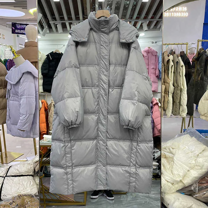 Doudoune femme Parkas sud doudoune femme longue au dessus du genou hiver épaissie taille pain ample