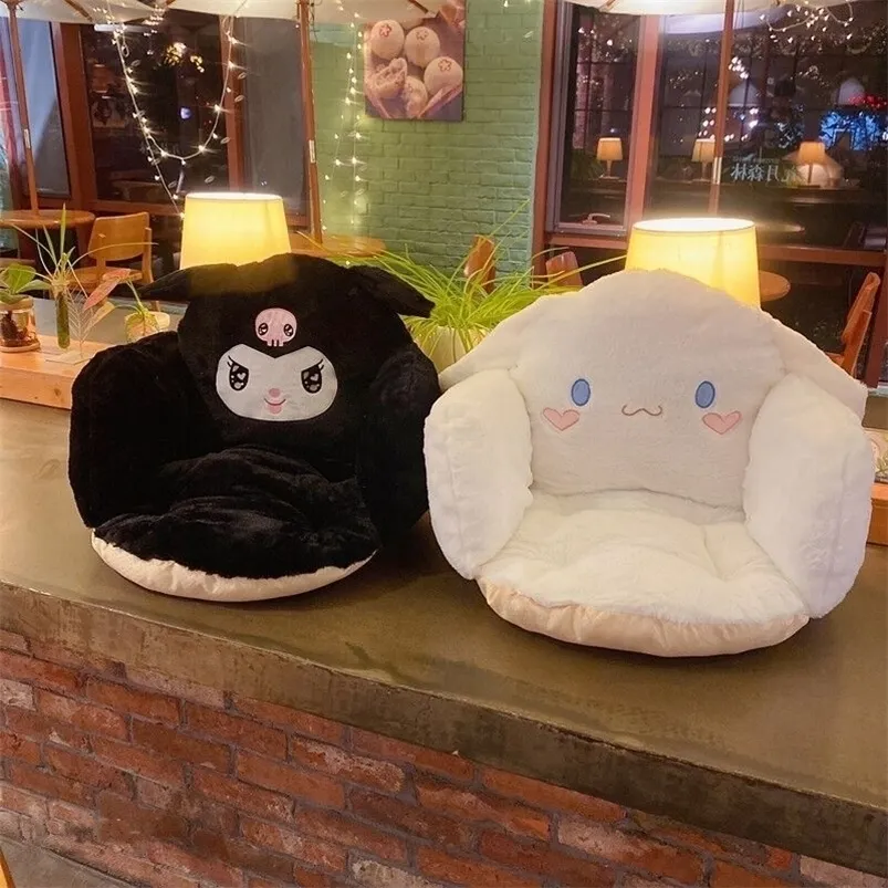 لعبة عيد الميلاد لوازم 45 سم Sanriod Kawaii الرسوم المتحركة الأنيمي سلسلة Cinnamoroll Kuromi Cushion Cushion Seat Plush Baby Baby Girls Holiday Gift 220924
