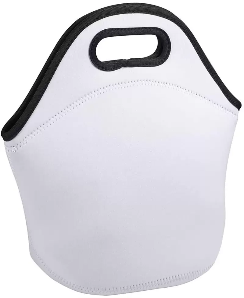 Sublimation Lunch Bags Blanks Blanc Sac fourre-tout en néoprène réutilisable Sac à main isolé Soft DIY School Home Bag