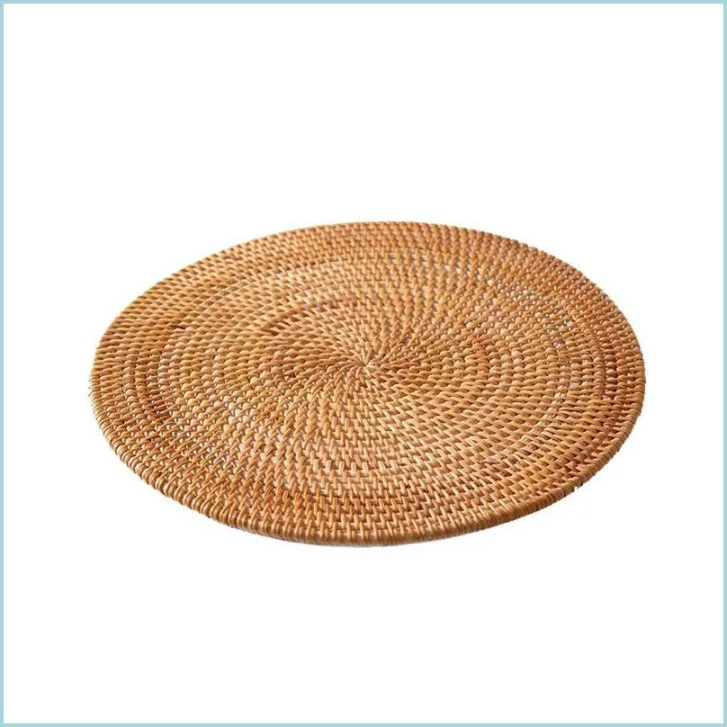 Mats Pads Bowl Mat Placemats Tea Set Accessories Insation Pad Handmade Coasters For Family Wedding Party And Banquet Rattan Table Dr Dhpvj